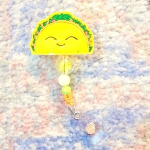 Taco Beaded Badge Reel